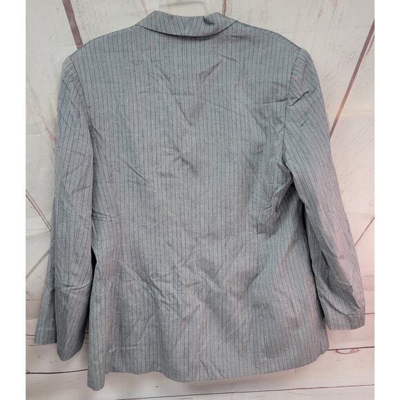 Le Suit Paris New York Size 18 skirt suit gray black stripe - Picture 3 of 9